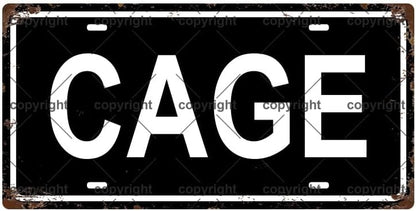 CAGE Space Vintage Metal Tin Sign License Plate Bar Cafe Garage Cave Home Room Wall Bathroom Farmhouse Garden Porch Patio Decor, 12 x 6 Inch
