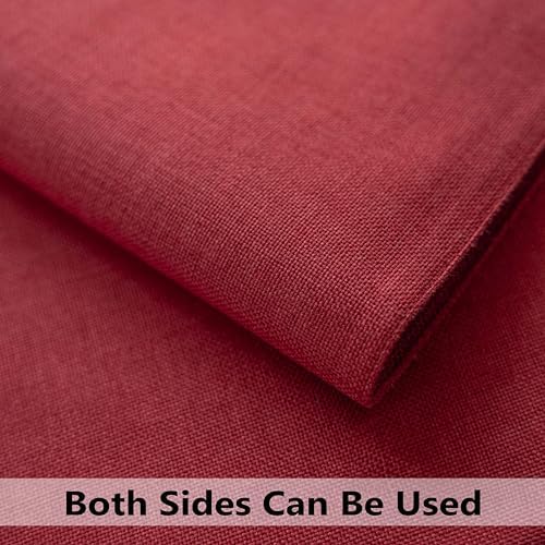 Demetex Red Placemats Set of 8 Fade Resistant Linen Placemats Modern Decorative Table Placemat for Holiday Wedding Birthday, 13x19 inch, Wine Red