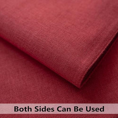 Demetex Red Placemats Set of 8 Fade Resistant Linen Placemats Modern Decorative Table Placemat for Holiday Wedding Birthday, 13x19 inch, Wine Red
