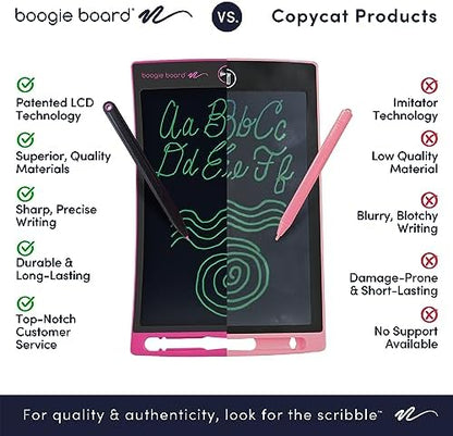 Boogie Board Jot Reusable Writing Tablet for Adults, 8.5 Digital Notebook with Instant Erase, Digital Notepad with Magnets, Note Taking Tablet for Work or School, Flamingo Pink