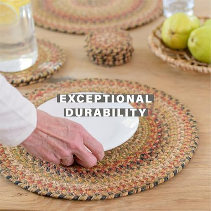 Homespice Kingston Jute Braided Table Mats, Rect 10x15 Set of 4