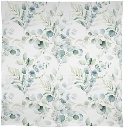Green Eucalyptus Tablecloth, Watercolor Floral Spring Botanical Plants Herb Sage Print Table Cover for Home Kitchen Dining Table Party Camping Decor 60x90in
