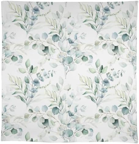 Green Eucalyptus Tablecloth, Watercolor Floral Spring Botanical Plants Herb Sage Print Table Cover for Home Kitchen Dining Table Party Camping Decor 55x75in