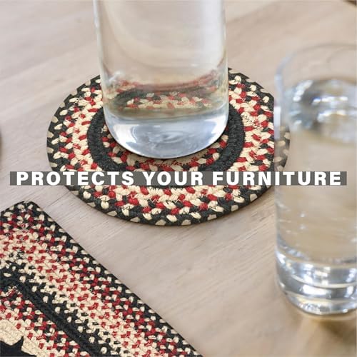 Homespice Gloucester Braided Trivets Ideal as Hot Pads, Round 8" Set of 3