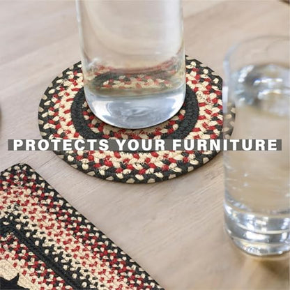 Homespice Gloucester Braided Trivets Ideal as Hot Pads, Round 8" Set of 3