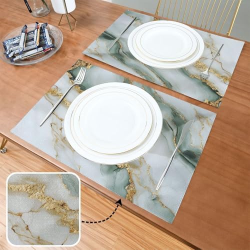 ALAZA White Marble 1 PC Placemats Rectangle Table Mat for Dining Table Restaurant Kitchen Home Decor, 12" x 18"