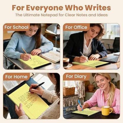 12pcs Legal Pads 8.5 x 11, Perforated Color Notepad 8.5x11, 50Sheets/Pad