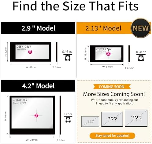 [Santek] EZ Sign NFC E-Paper Display – No Battery, Ultra-Thin 0.13”, Rewritable 4-Color Digital Display, App-Controlled (iOS/Android/PC), IP65 (Gold, 2.13" 6pcs, No Stand and Clip Included)