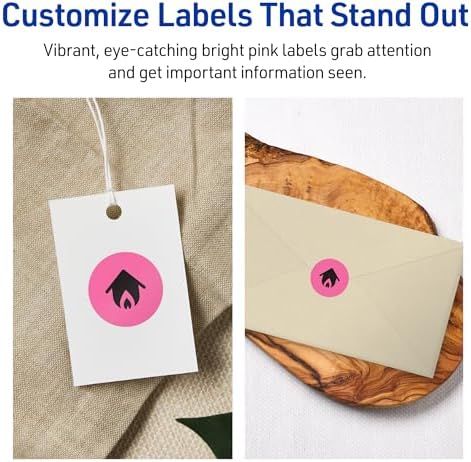 Avery® Printable Round Labels, Sure Feed® Technology, 1" Diameter, Bright Pink Labels, Print-to-the-Edge, Laser/Inkjet, 960 Total, Great for Price Stickers and Mailing Seals