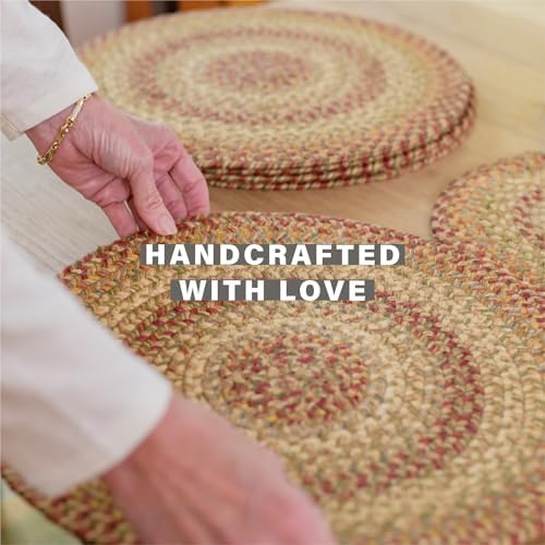 Homespice Harvest Braided Placemats Ideal as Table Mats, Round 15" Set of 2
