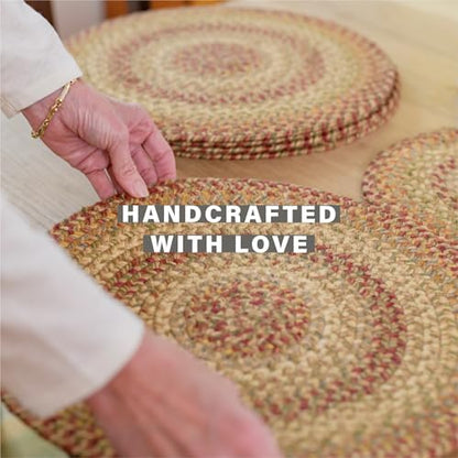 Homespice Harvest Braided Placemats Ideal as Table Mats, Round 15" Set of 2