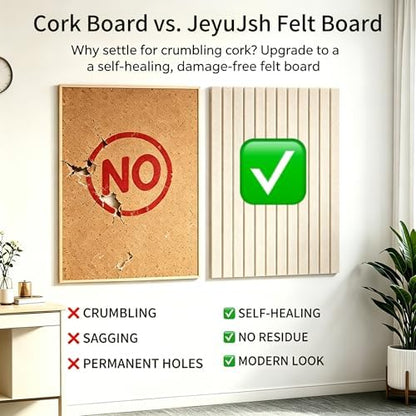 Large Felt Wall Tiles 48" x 36", Light Camel Cork Board Alternative