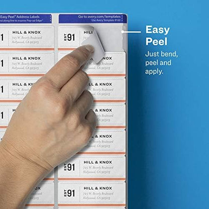 AVERY Clear Address Labels 1 x 2-5/8 inch | Matte Finish | Sure Feed Technology | For Inkjet Printers | 300 Labels, Pack of 5