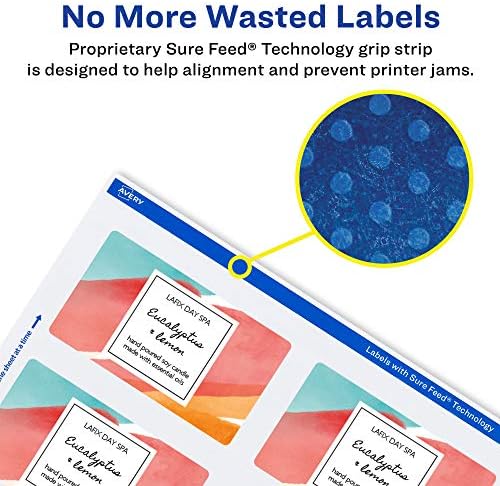 Avery® Printable Durable White Rectangle Labels, Sure Feed® Technology, 2" x 3.75", Print-to-the-Edge, Waterproof Labels, Laser & Pigment-Based Inkjet Compatible, 400 Total