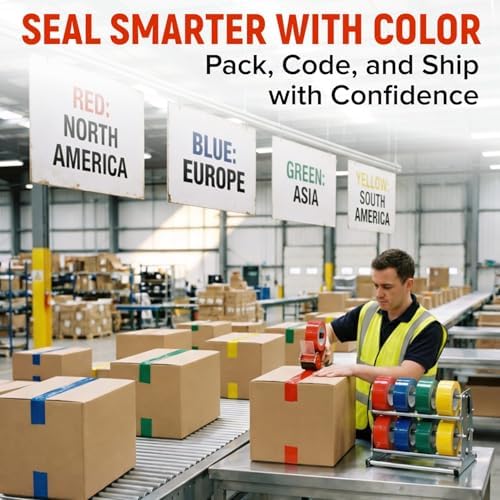 3" x 110 Yards Orange Packing Tape, 2 Rolls - 2.0 Mil Carton Sealing Tape