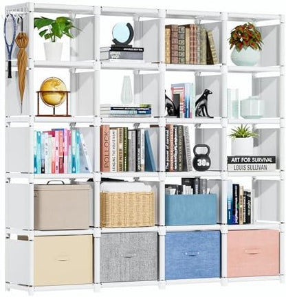 Mavivegue Book Shelf, 20 Cube Storage Organizer, DIY Bookcase