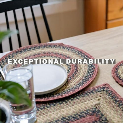 Homespice Highland Jute Braided Table Runner for Cabin Decor, Rect 11x36