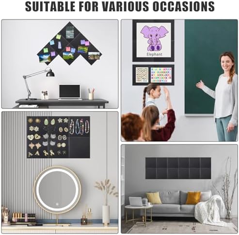 48" x 36" Large Felt Bulletin Board & Cork Board Alternative, Black