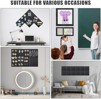 48" x 36" Large Felt Bulletin Board & Cork Board Alternative, Black