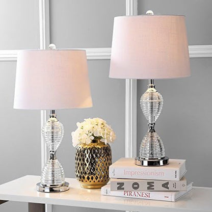 JONATHAN Y Aubrey 24" Crystal Table Lamp, Clear, Set of 2