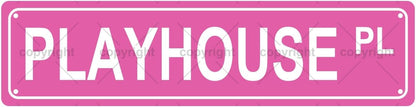 PLAYHOUSE PL Space Metal Tin Street Sign Bar Cafe Garage Cave Home Room Wall Bathroom Farmhouse Garden Porch Patio Decor, 16 x 4 Inch