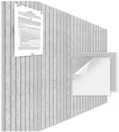 Large Felt Bulletin Board 72"x 36"-18 Felt Tiles Cork Board Wall Panels Home Office Wall Fabric Pin Board for Classroom/Kids Art Display/Photo Picture Wall/Acoustic,Self-Adhesive,Light Grey