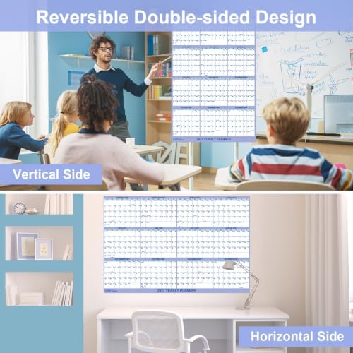 2 PC 24 x 36 2027 Wall Calendar 12 Month, Folded Wet & Dry Erasable Planner
