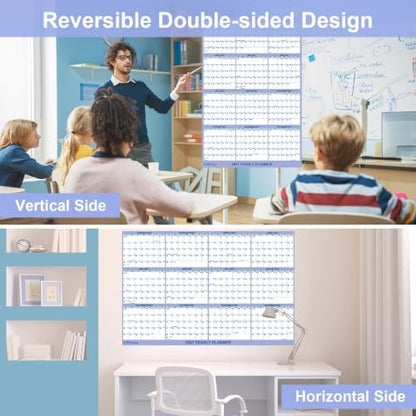 2 PC 24 x 36 2027 Wall Calendar 12 Month, Folded Wet & Dry Erasable Planner