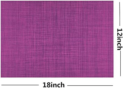 WAZAIGUR Placemats Crisscross Woven Vinyl Place Mats Set of 8 Purple