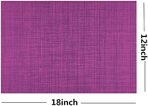 WAZAIGUR Placemats Crisscross Woven Vinyl Place Mats Set of 4 Purple