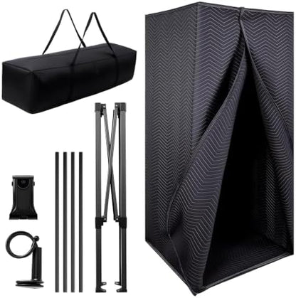 6.28 FT Portable Vocal Booth, Foldable Sound Isolation Recording Booth