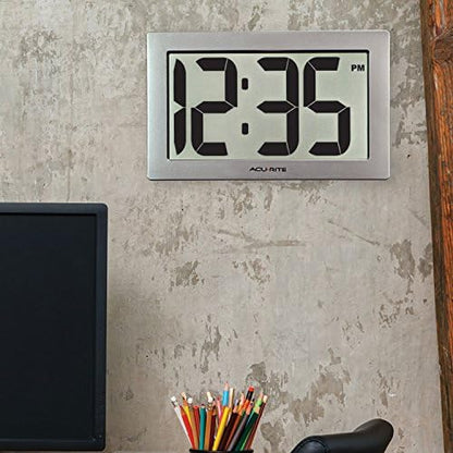 AcuRite 75102 9.5" Large Digital Clock with Intelli-Time Technology