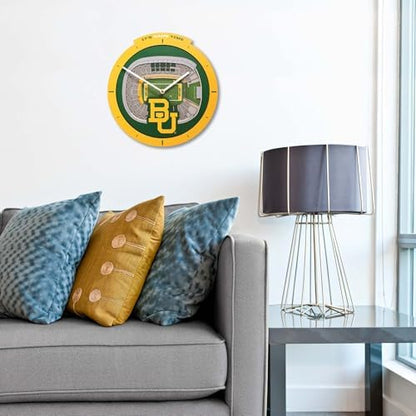 YouTheFan NCAA Baylor Bears StadiumView 3D Wall Clock