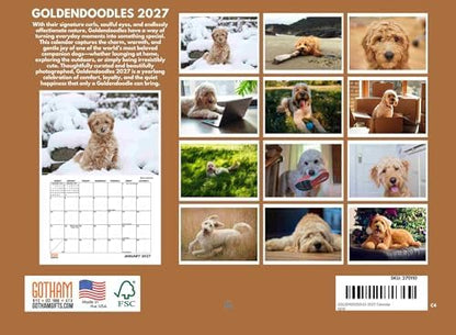 Goldendoodle Calendar 2027 Golden Doodle Monthly Wall Calender 12 Month