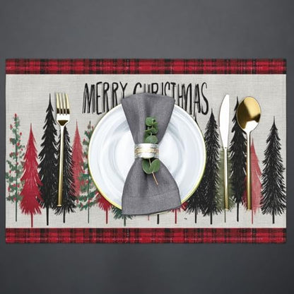 Placemats 12x18 Inch Washable Linen Place Mats Cloth Tables Mats