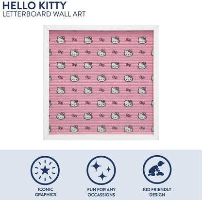 Sanrio Hello Kitty 12"x12" Letter Board,Message Board Sign for Desk, Room Decor, Quotes, Notes & Personalized Display,Includes 145 Characters