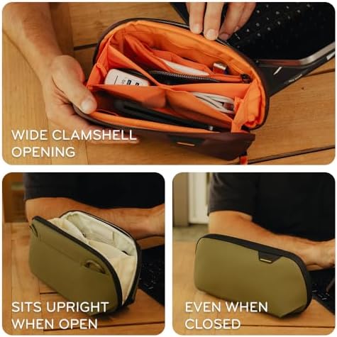 Peak Design Small Tech Pouch, Kelp, Electronics Organizer for Travel or Everyday Carry, Origami-Style Storage, Cable Pass-Through, Weatherproof Recycled Nylon, Gear Carry Bag for Men and Women