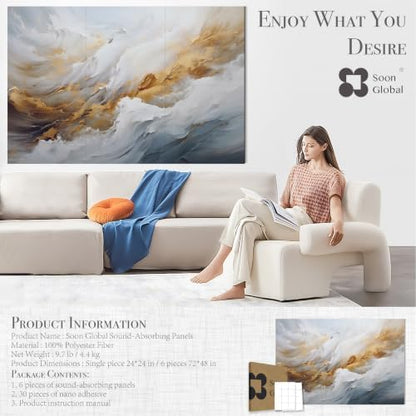 Soon Global Acoustic Wall Panels, Art Acoustic Panels, Whispers of Serenity