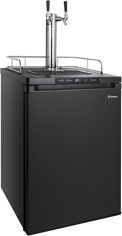 Kegco K309B-2 Double Faucet Digital Black Kegerator