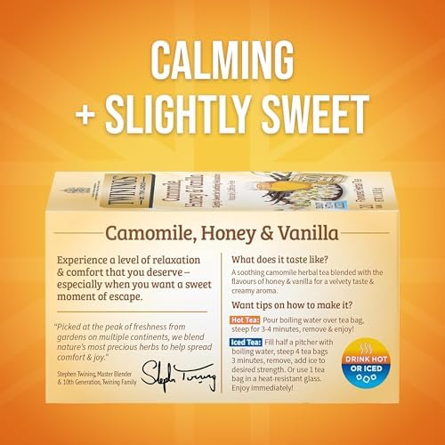 Twinings Camomile, Honey & Vanilla Herbal Tea Bags, 20 CT Box (6 Pack)
