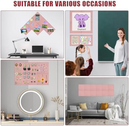 48" x 36" Large Felt Bulletin Board & Cork Board Alternative, Pink