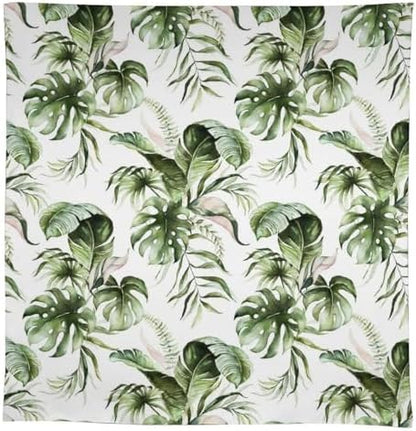 Green Tropical Leaves Tablecloth, Watercolor Jungle Plam Leaves Floral Botanical Print Farmhouse Holiday Tablecloths for Home Kitchen Party Dinner Decor 55x75in