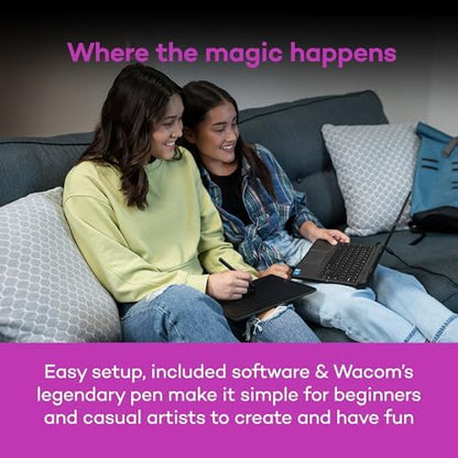 Wacom Intuos Medium, Bluetooth Graphic Drawing Tablet with Pen + Software