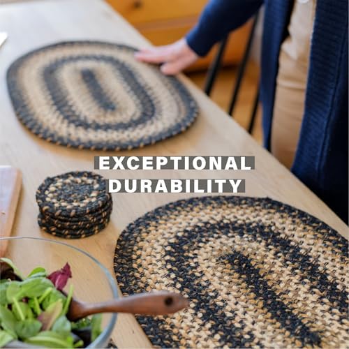 Homespice Kilimanjaro Jute Braided Placemats, Oval 13x19 Set of 4