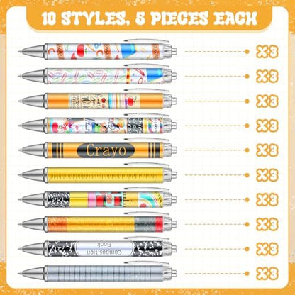 30 Pcs Back to School Teacher Pens Appreciation Gifts Bulk Funny Ballpoint Pens Motivational Inspirational Thank You Teacher Gift for Student First Day of School Employee Coworker Office Supplies