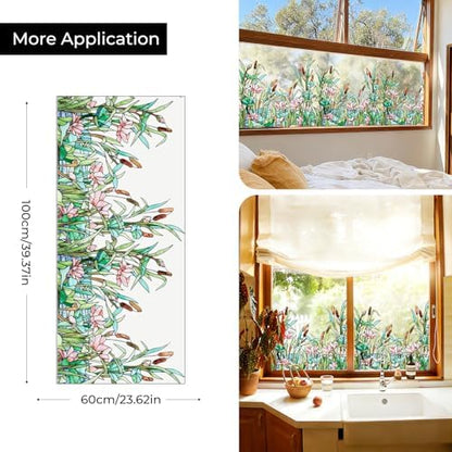 ADD.HERES Stained Glass Window Film, Window Film Decorative, 17.5 x 39.37in