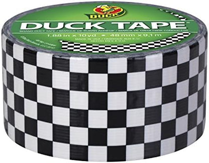 Duck Brand Printed Duct Tape, Checker, 1.88 Inches x 10 Yards, Single Roll (280410) (Pack of 2)