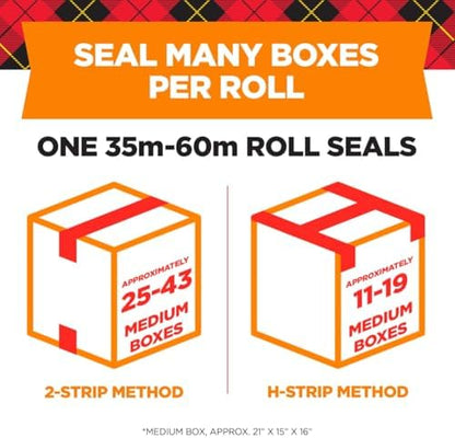 Scotch Long Lasting Storage Shipping Packaging Tape, 1.88" x 38.2 yd, 1 Roll with Dispenser (3650S-RD-ESF)