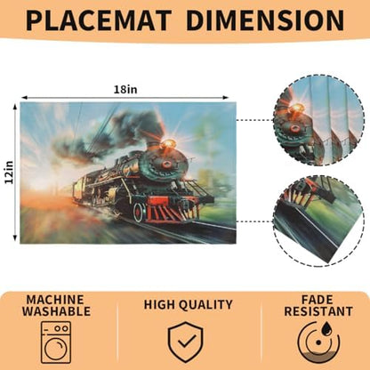 Placemats 12x18 Inch Washable Linen Place Mats Cloth Tables Mats