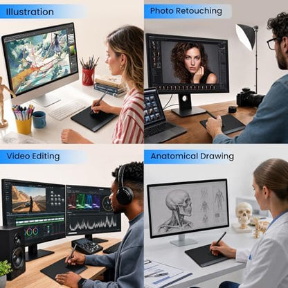 DIGIDRAW TW410 Wireless Drawing Tablet, 6x4 Inch Bluetooth Graphics